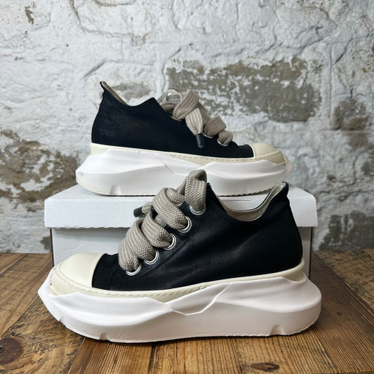 Rick Owens Abstract Black Wax Canvas Milk Sneaker Sz 9.5 (42.5)