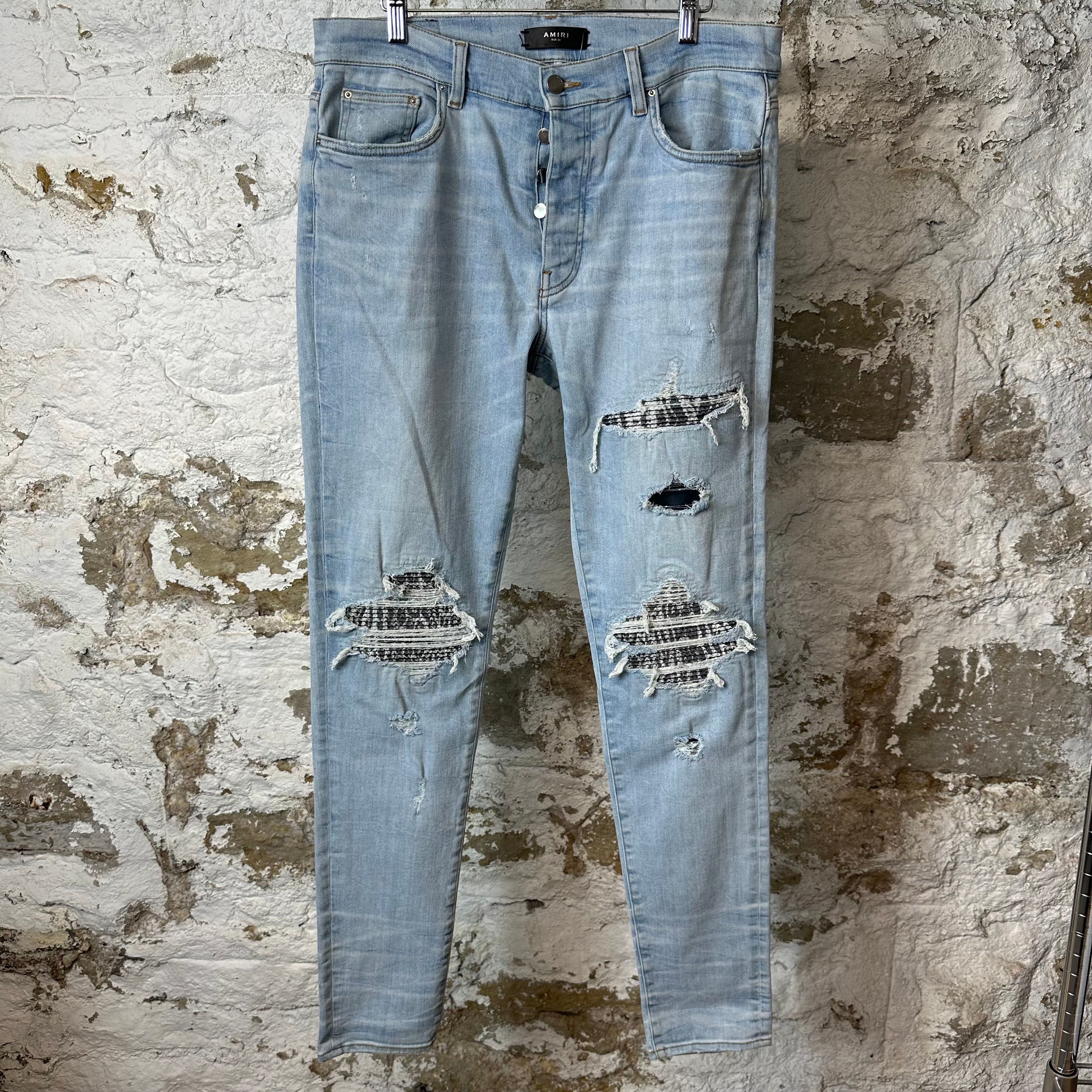 Amiri MX1 Black White Tie Dye Blue Denim Jeans Sz 34