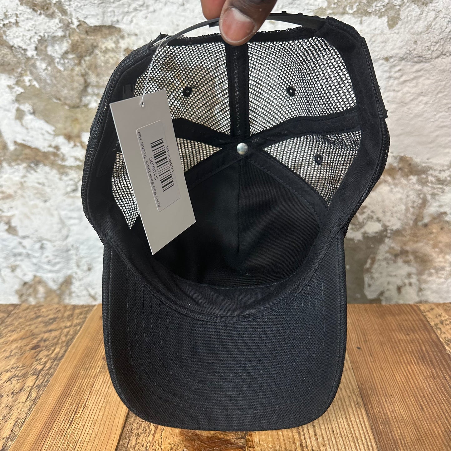 Amiri Red Spell Black Trucker Hat