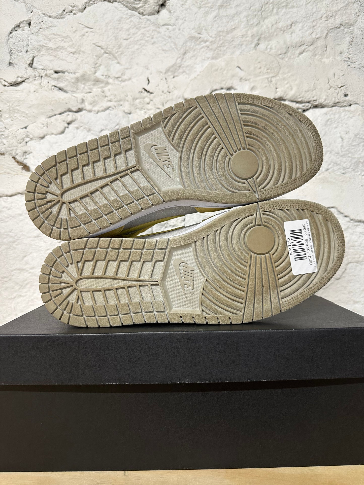 Air Jordan 1 Mid Mixed Textures Yellow Sz 10