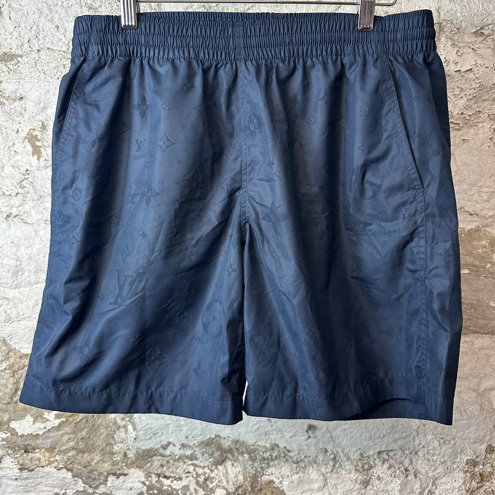 Louis Vuitton Navy Monogram Swim Trunks Sz M