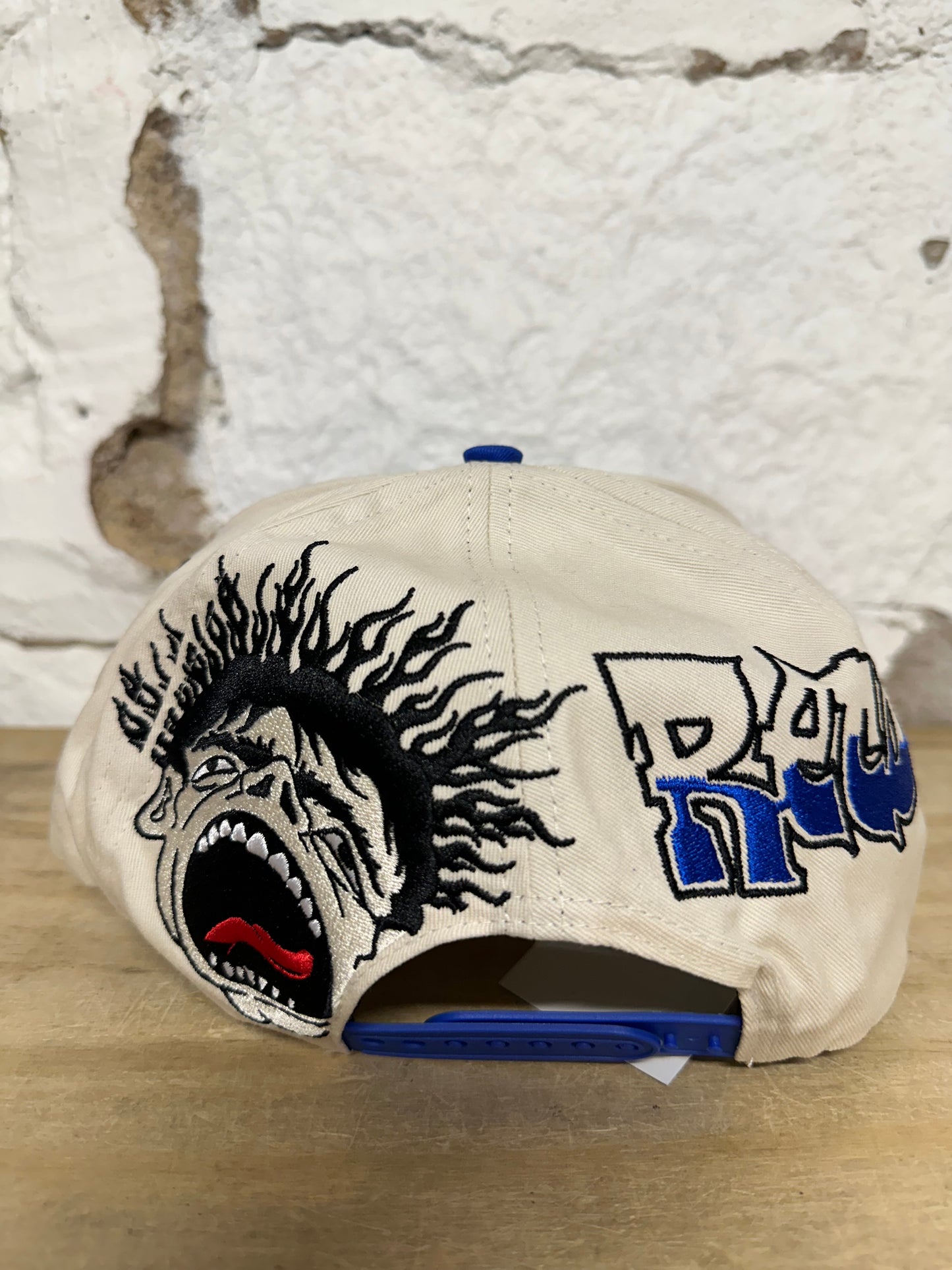 Hellstar Records Cream Blue Snapback Hat DS