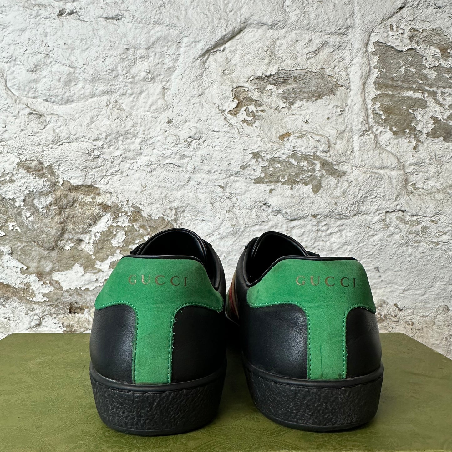 Gucci Red Green Banded Black Ace Sneaker Sz 6