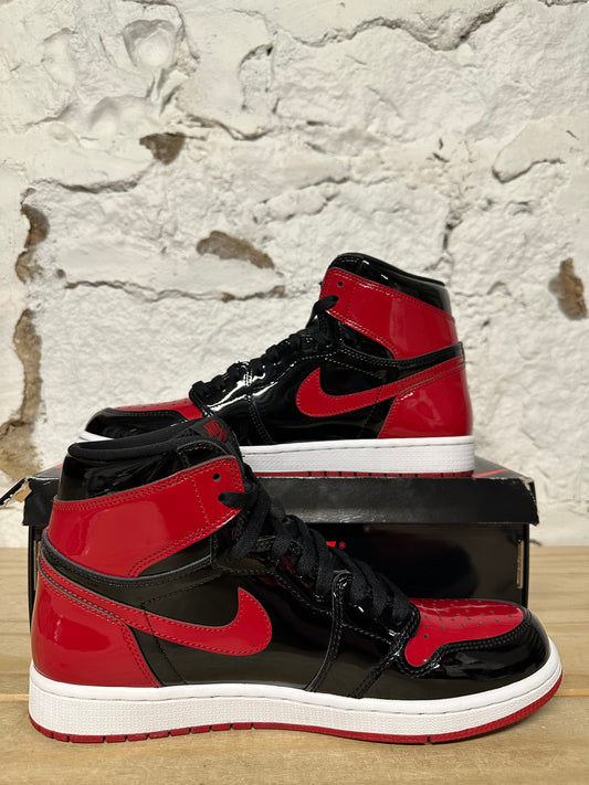 Air Jordan 1 High Patent Bred Sz 10.5