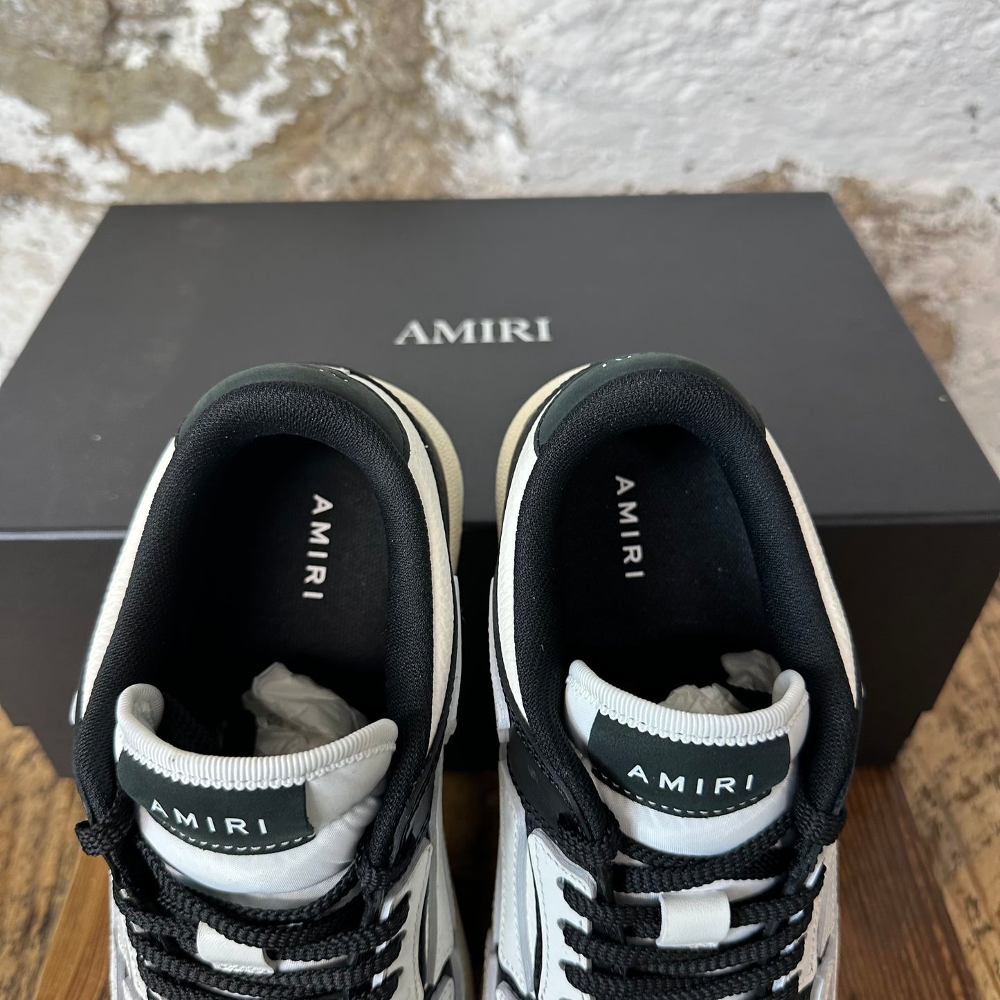 Amiri White Skeleton Black White Sneaker Sz 7 (40) DS