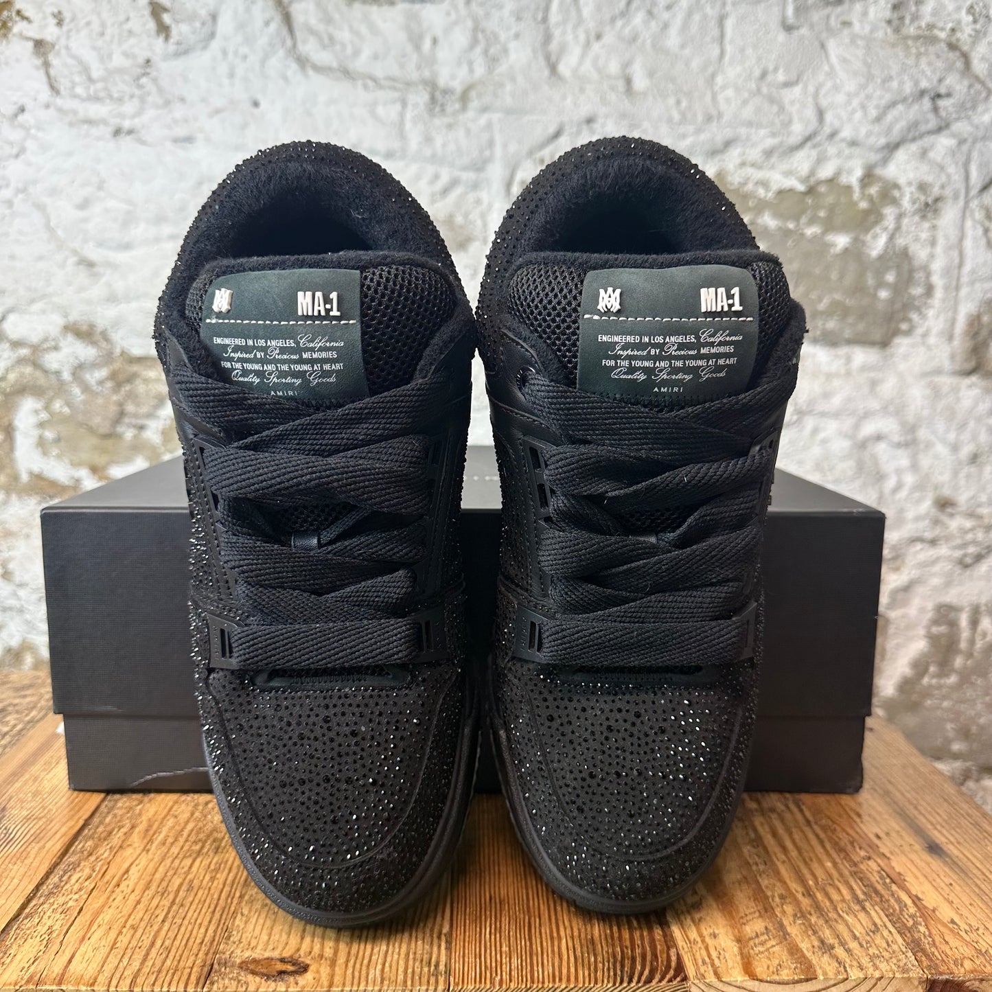 Amiri MA-1 Triple Black Crystal Sneaker Sz 11 (44)