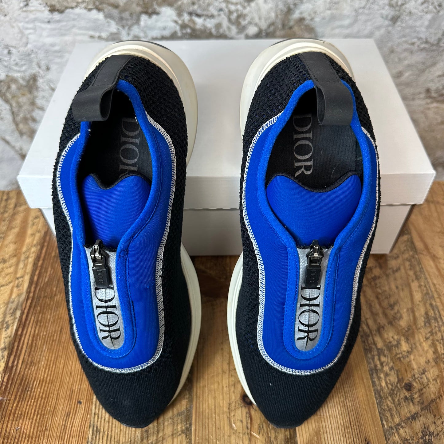 Dior B25 Blue Black White Zipper Sneaker Sz 9 (42)