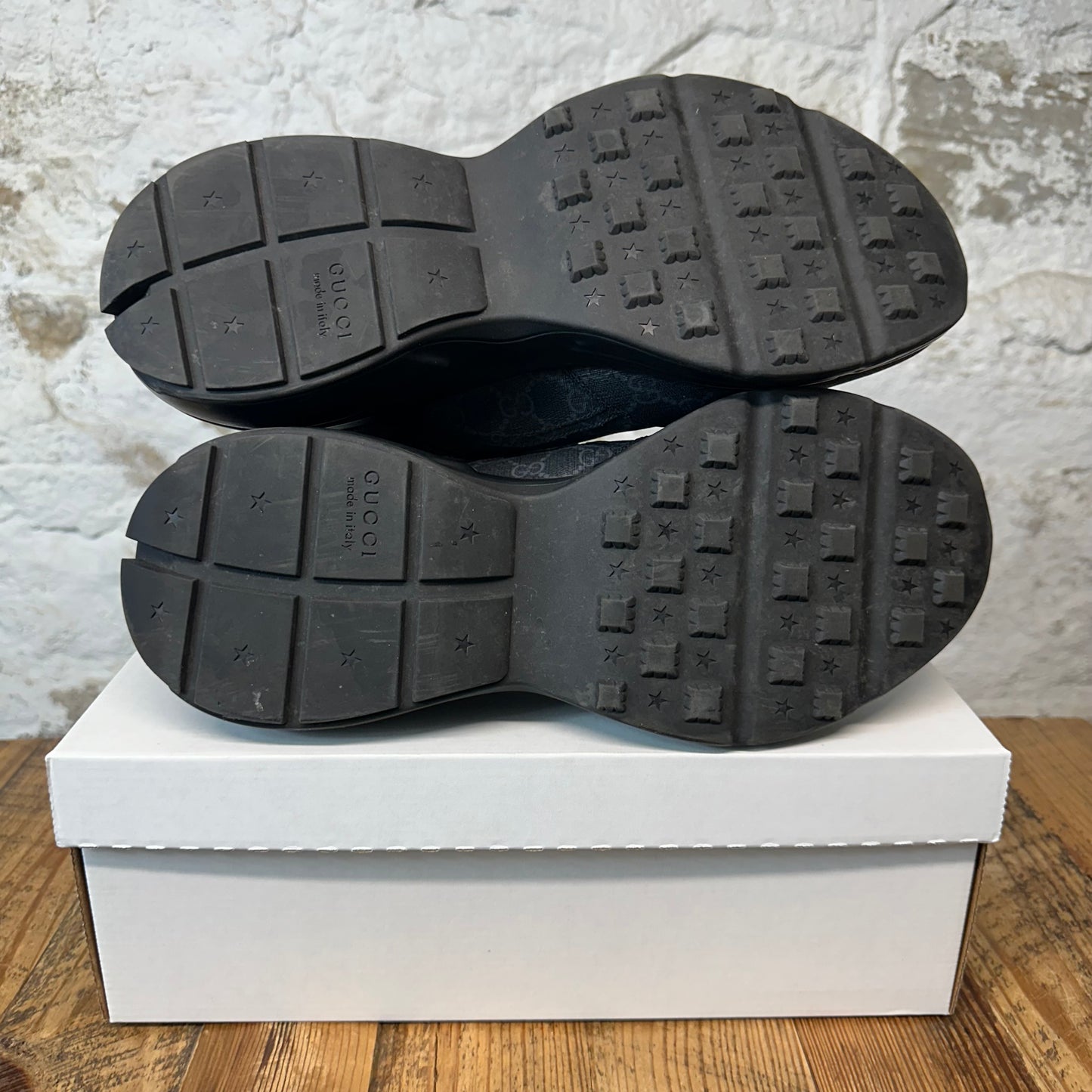 Gucci Rhyton Triple Black Monogram Sneaker Sz 12.5