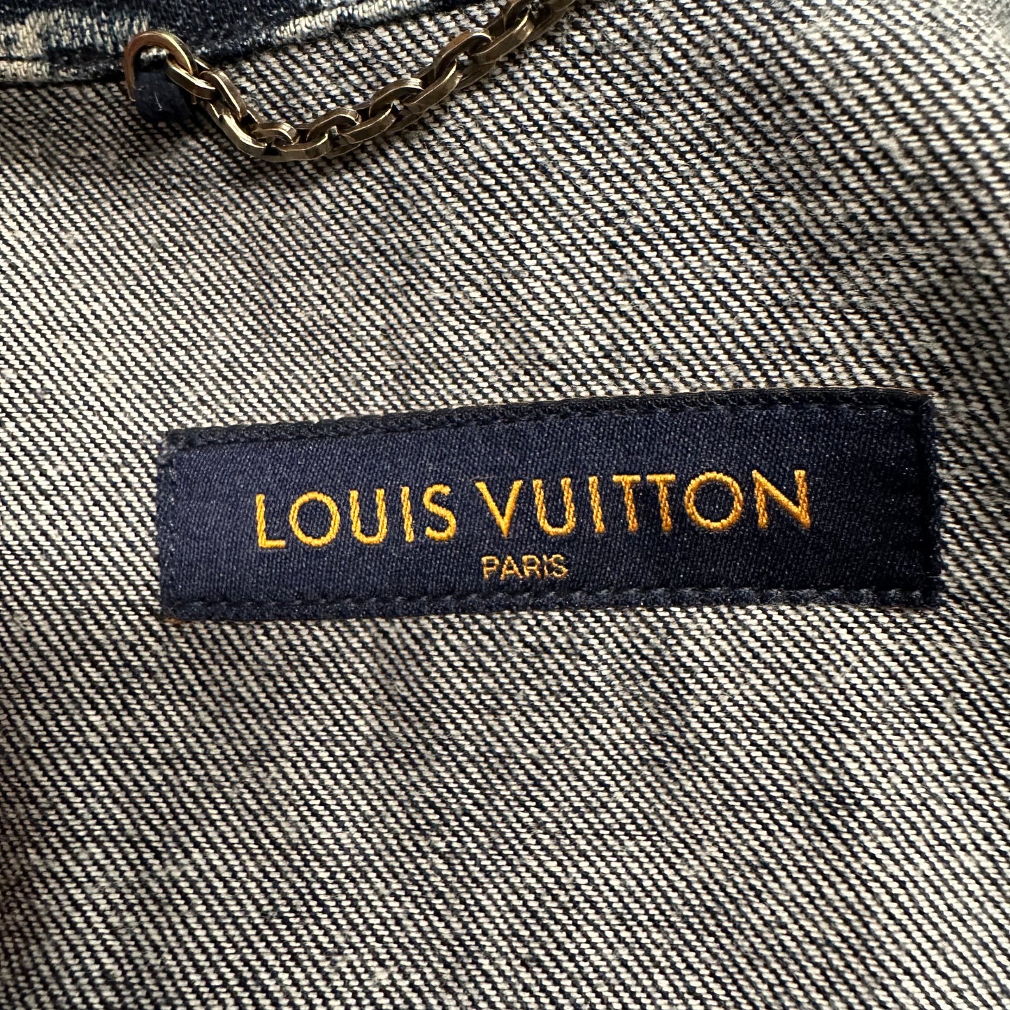 Louis Vuitton Blue Monogram Tapestry Button Up Shirt Sz S