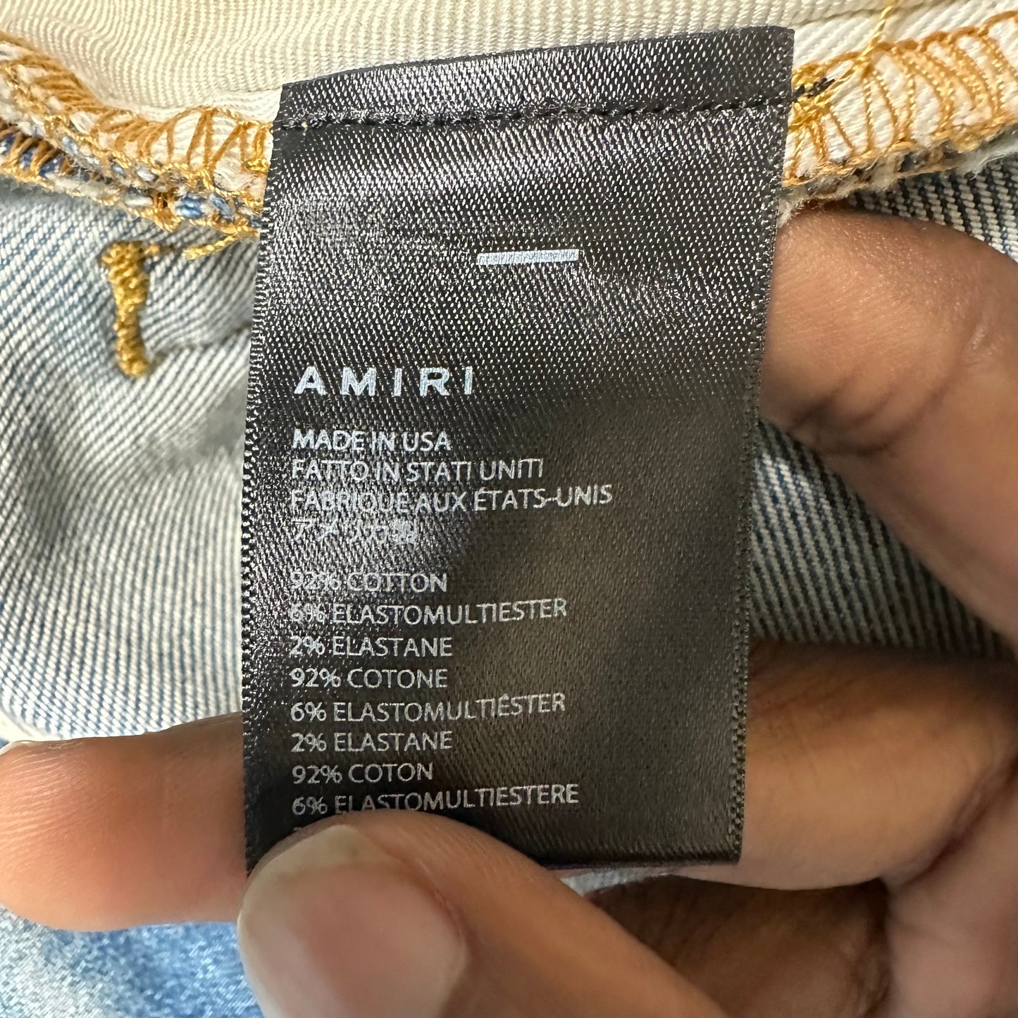 Amiri MX1 Blue Paisley Blue Denim Jeans Sz 29