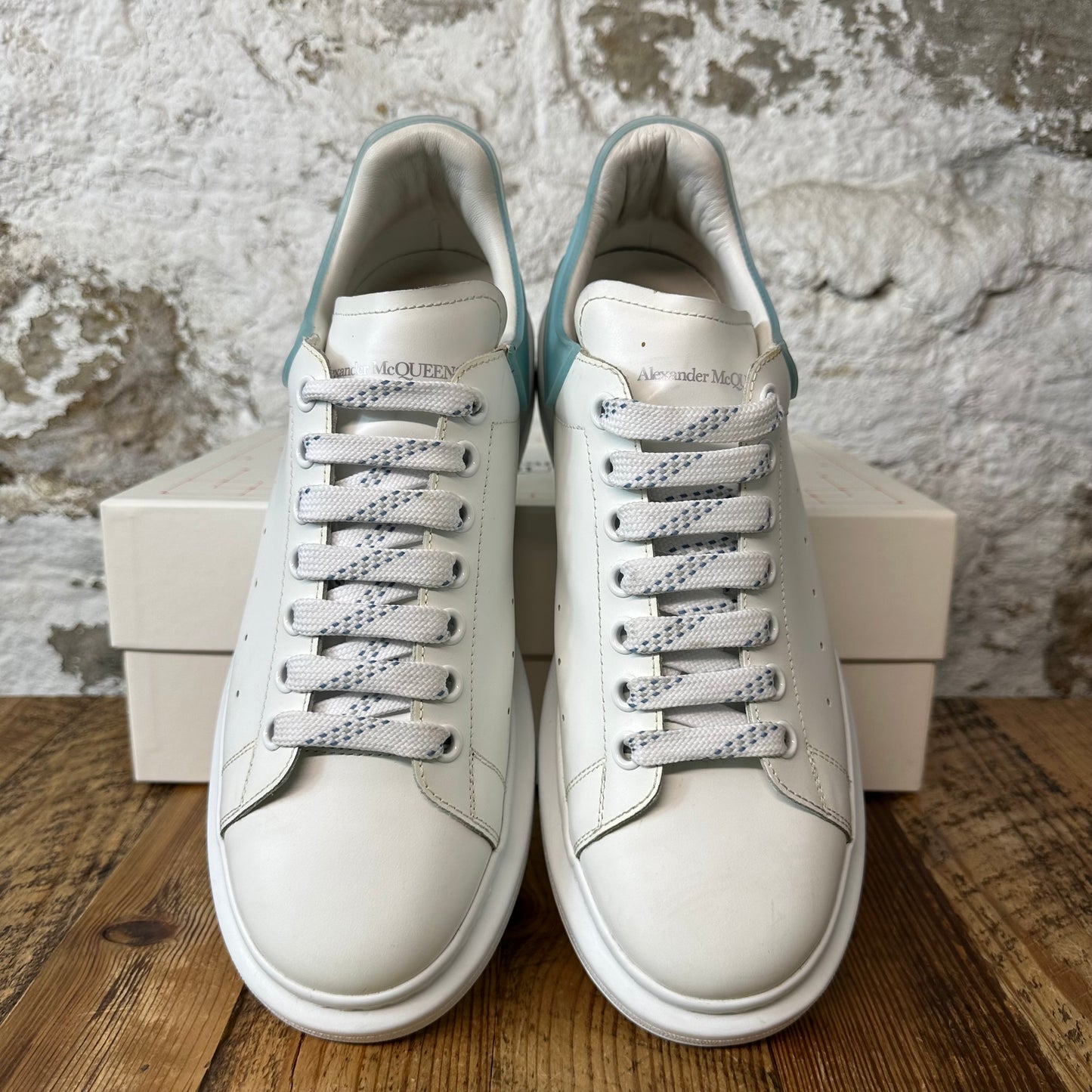 Alexander Mcqueen Transluscent Blue Tab White Sneaker Sz 11 (44)