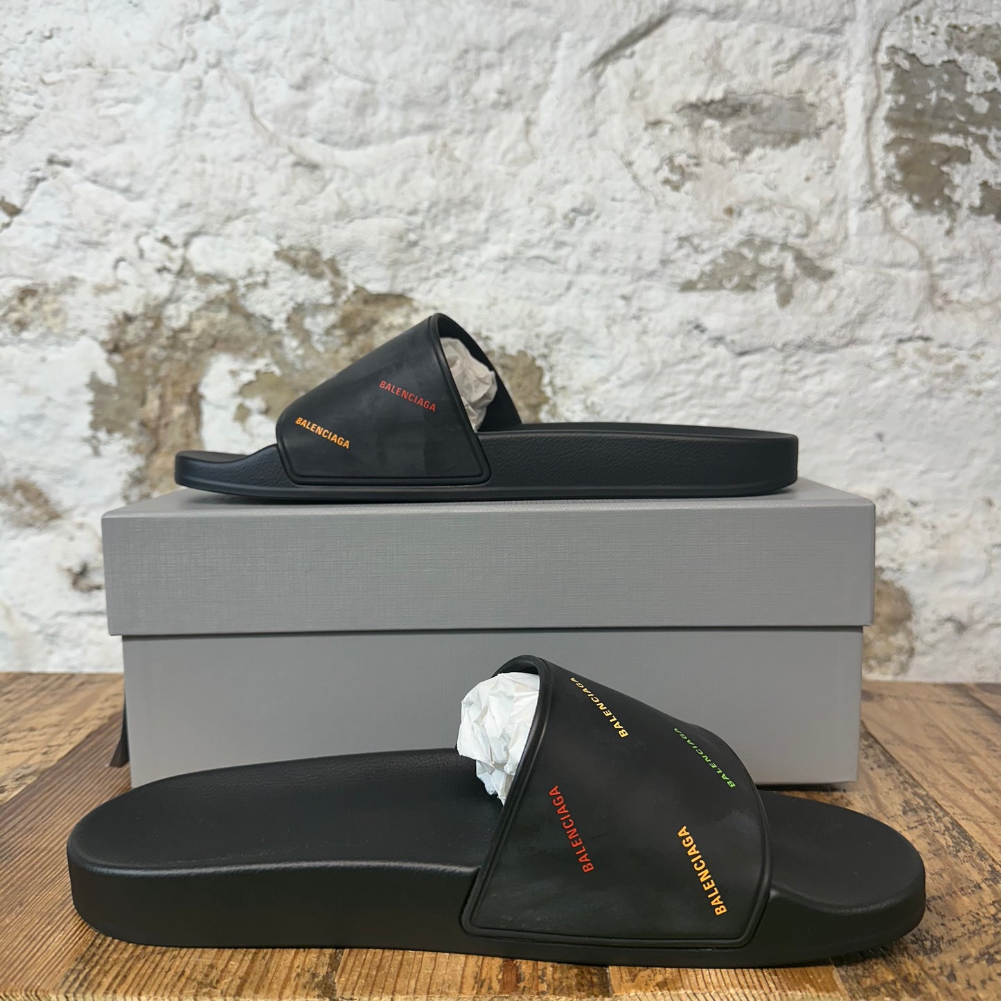 Balenciaga Multicolor Black Rubber Slide