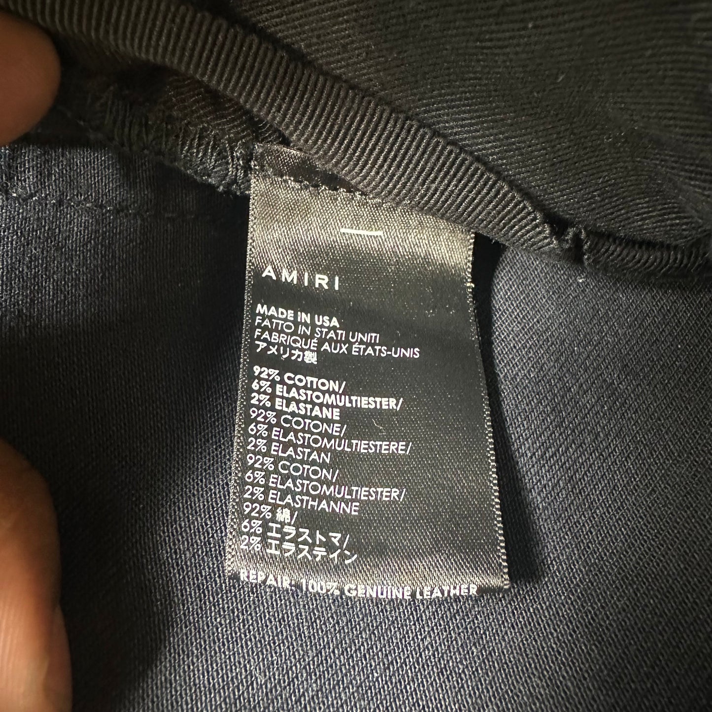 Amiri MX2 White Patch Black Denim Jeans Sz 32
