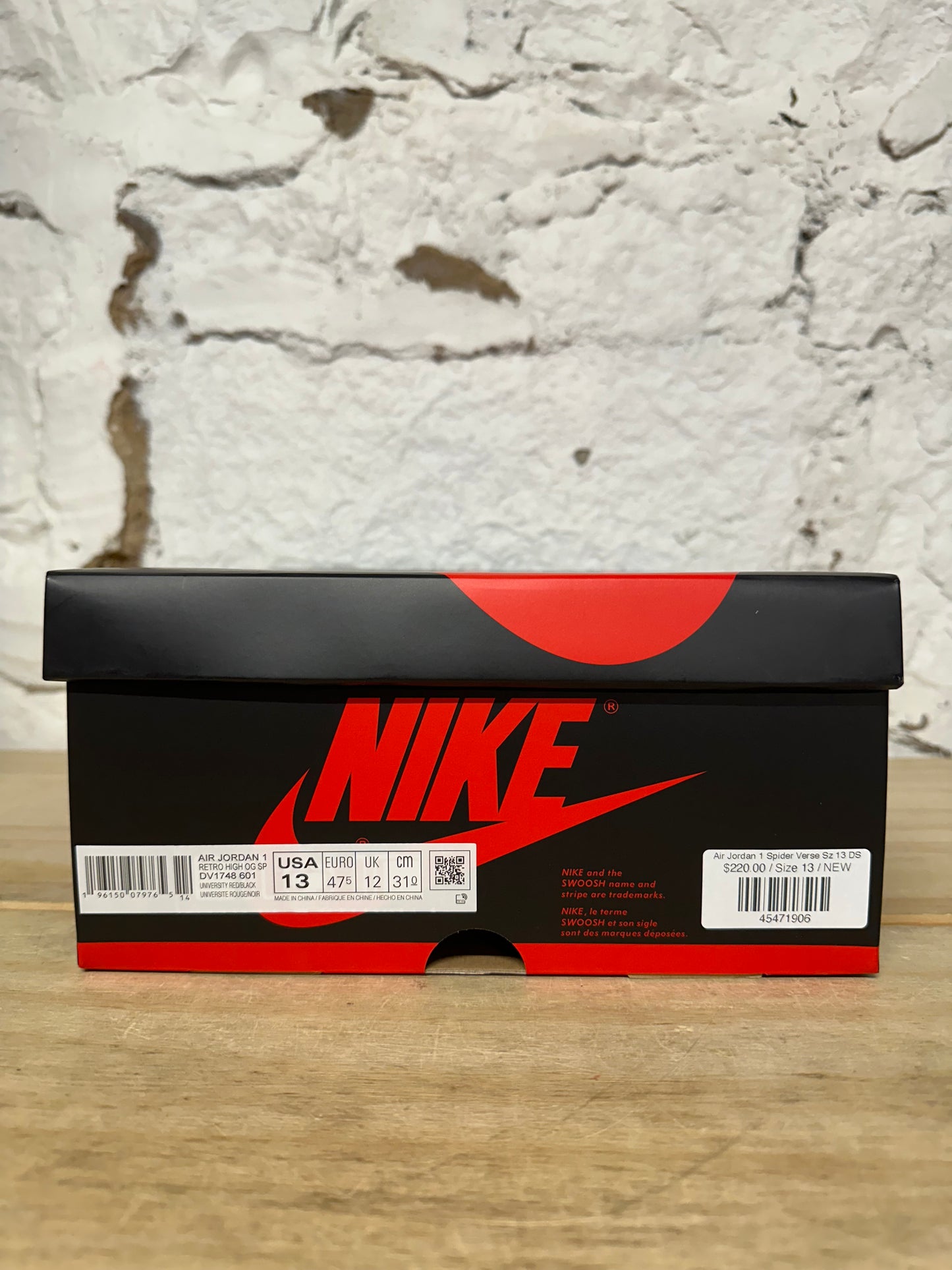 Air Jordan 1 High Spider-Man Across the Spider-Verse Sz 13 DS