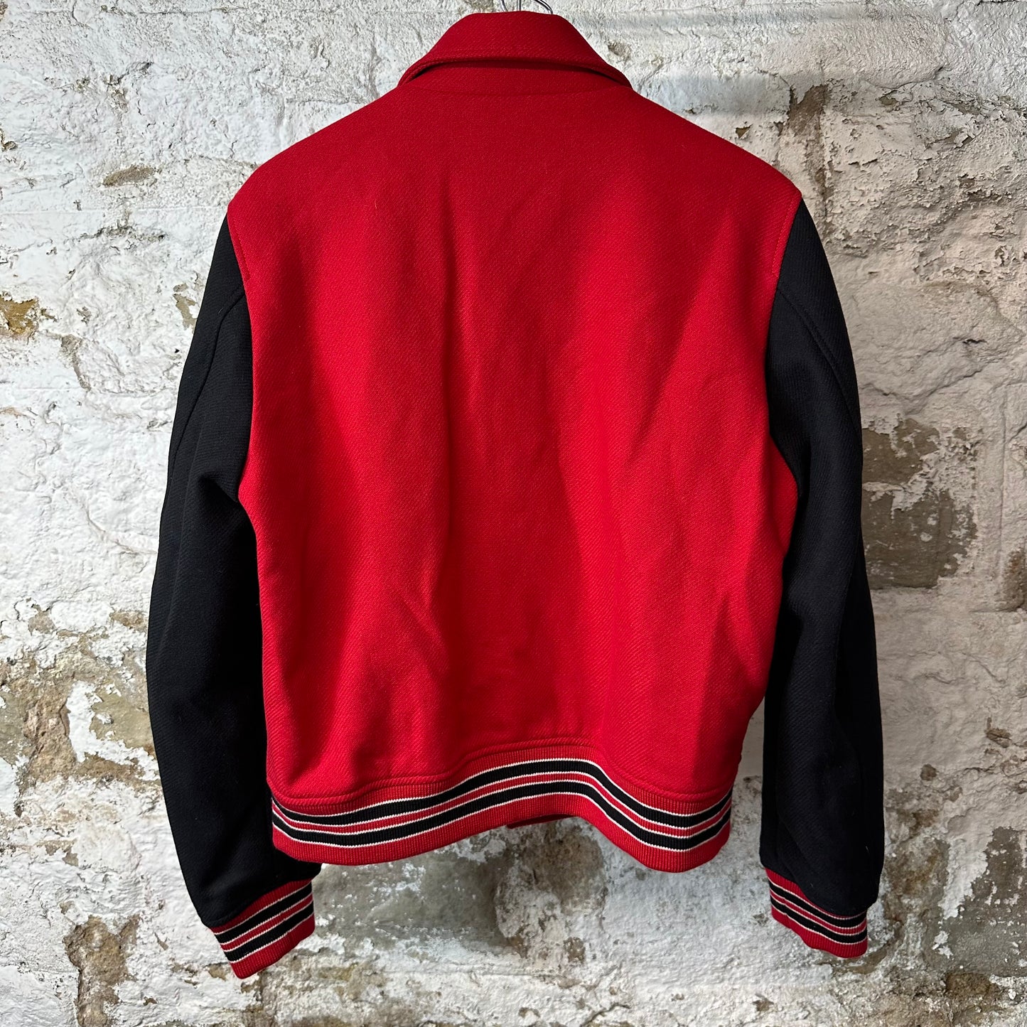 Amiri Bone Red Black Varsity Jacket Sz S (46)