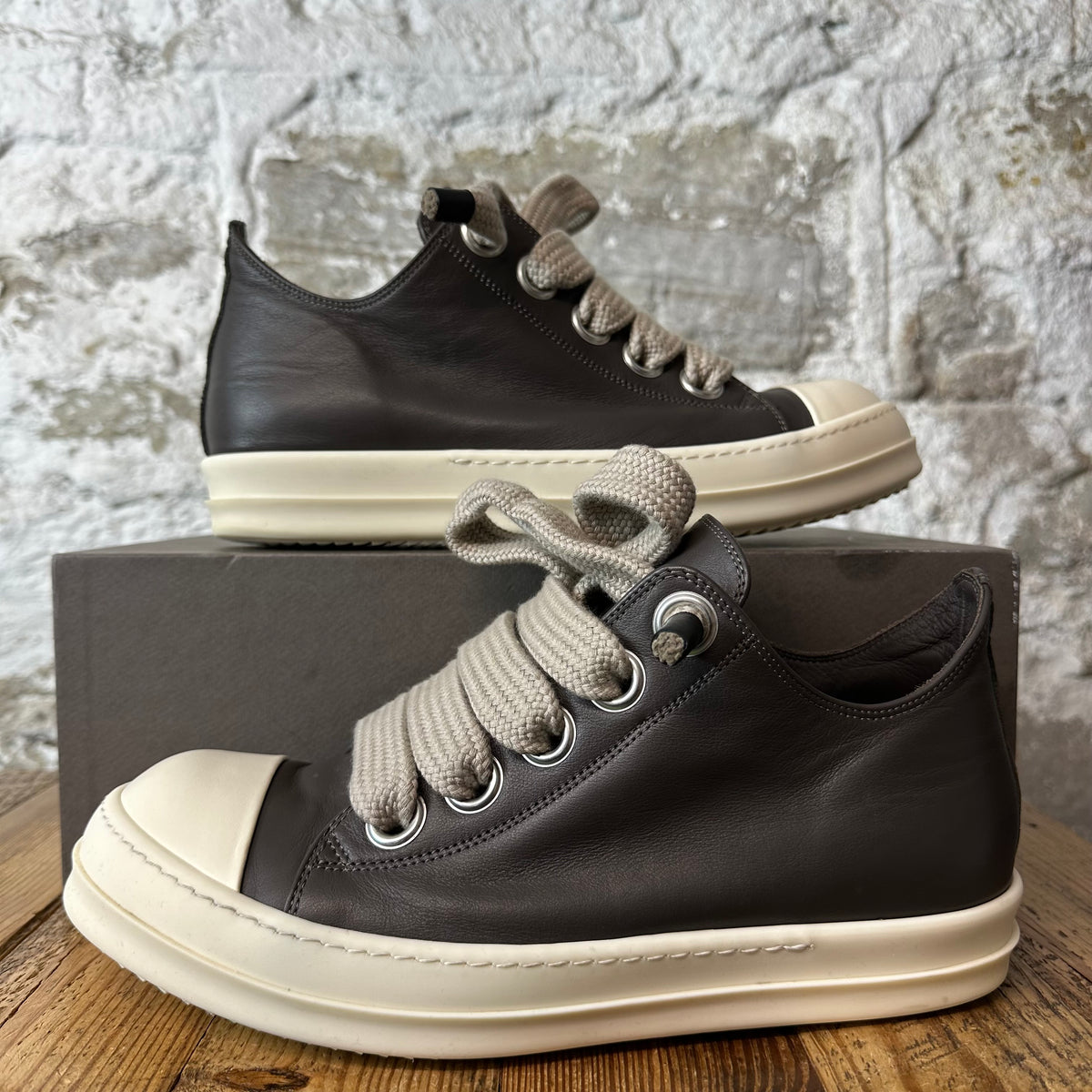 Rick Owens Jumbo Lace Dark Dust Milk Sneaker Sz 10 (43)