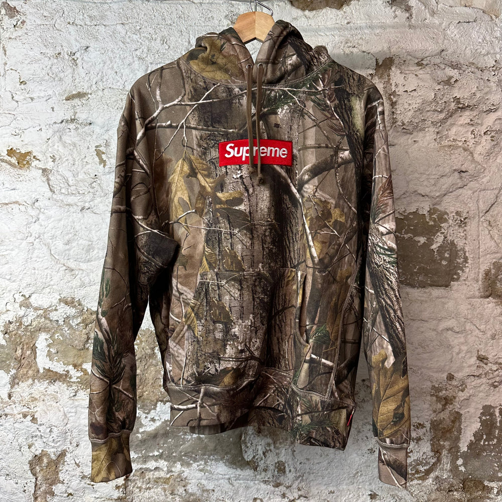 Supreme Red Box Logo Realtree Camo Hoodie Sz S