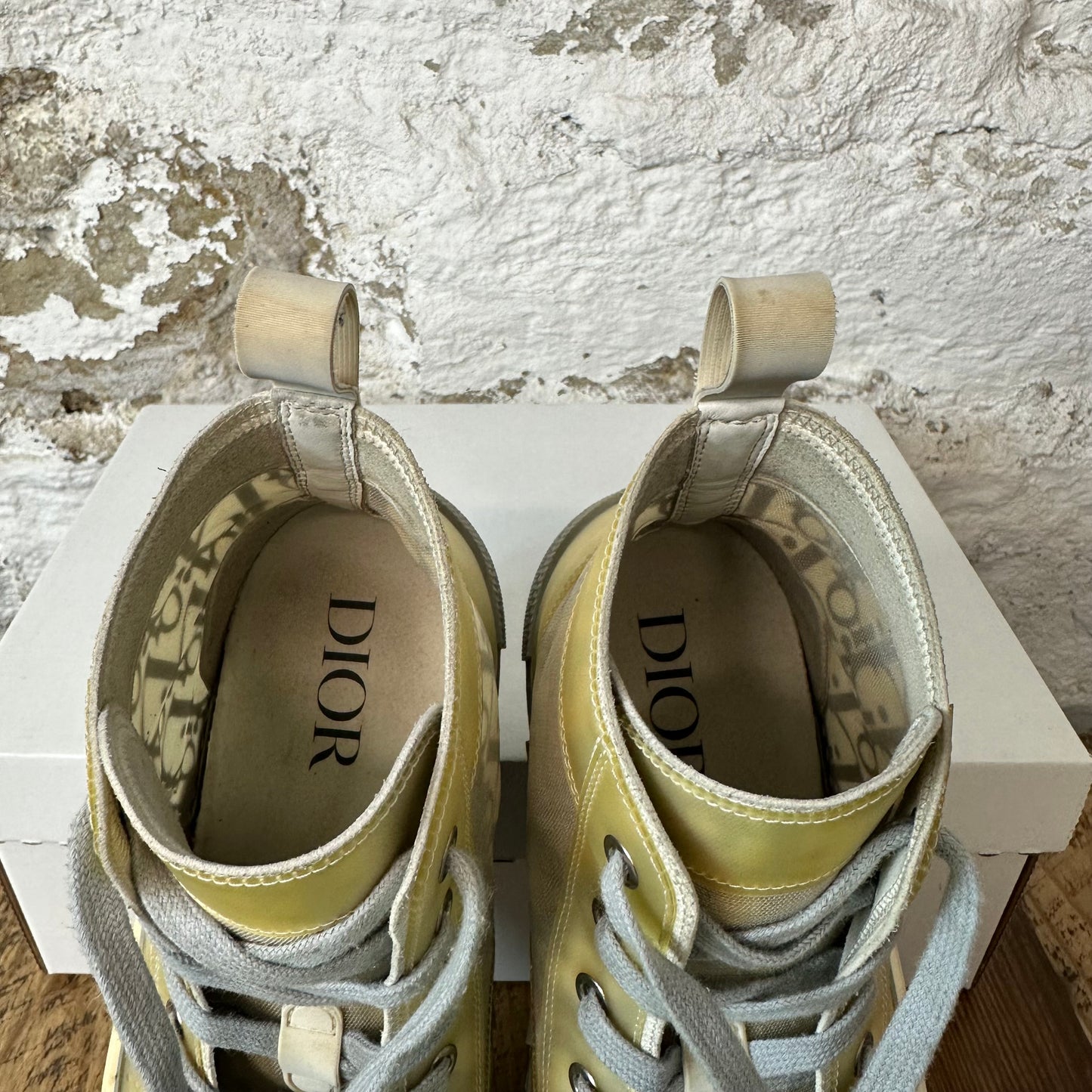 Dior B23 High Cream Oblique Gray Sneaker Sz 8 (41) No Box