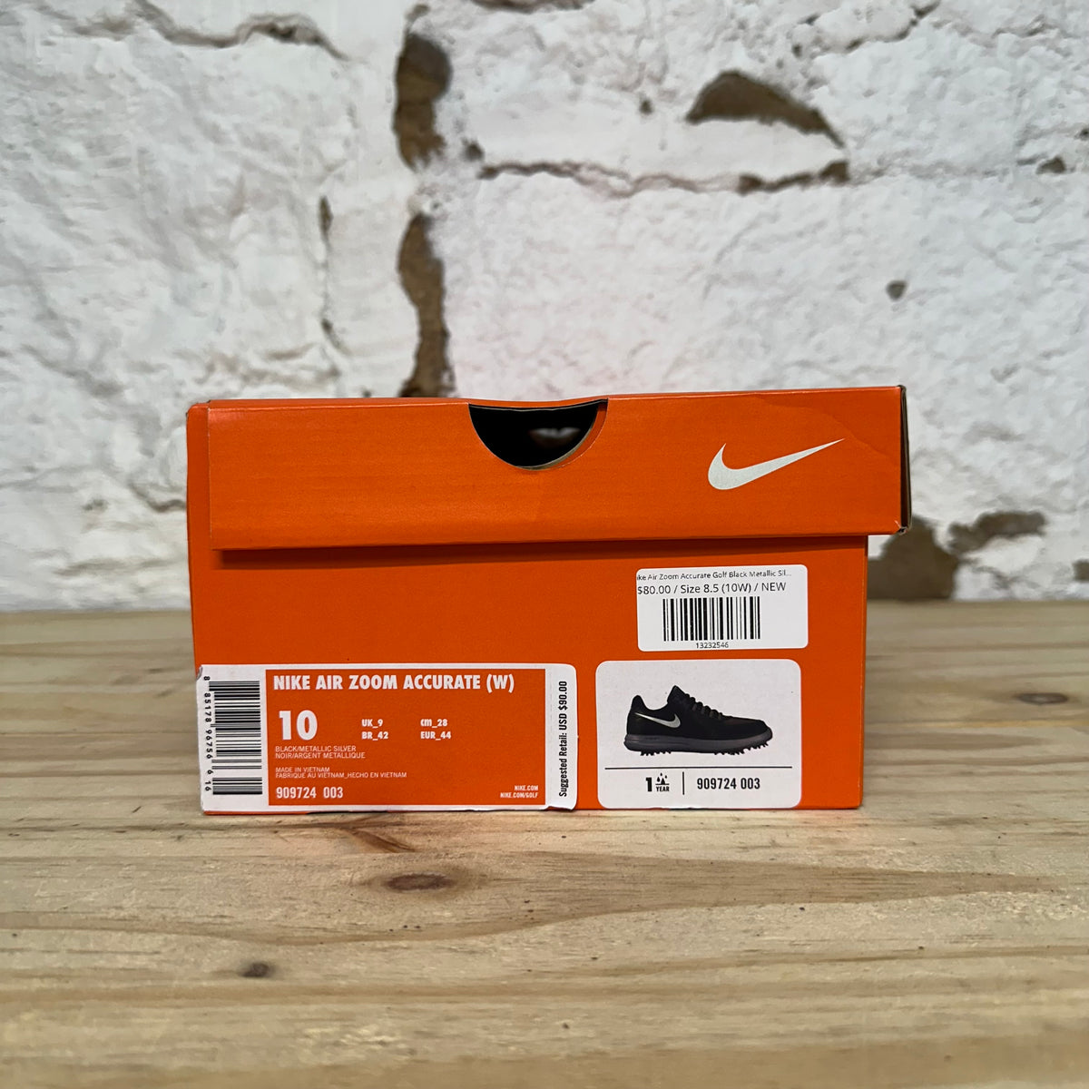Nike Air Zoom Accurate Golf Black Metallic Silver Sz 8.5 (10W) DS