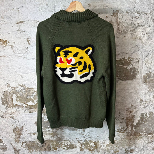 Louis Vuitton Nigo Tiger Head Cardigan Sweater Green Sz M