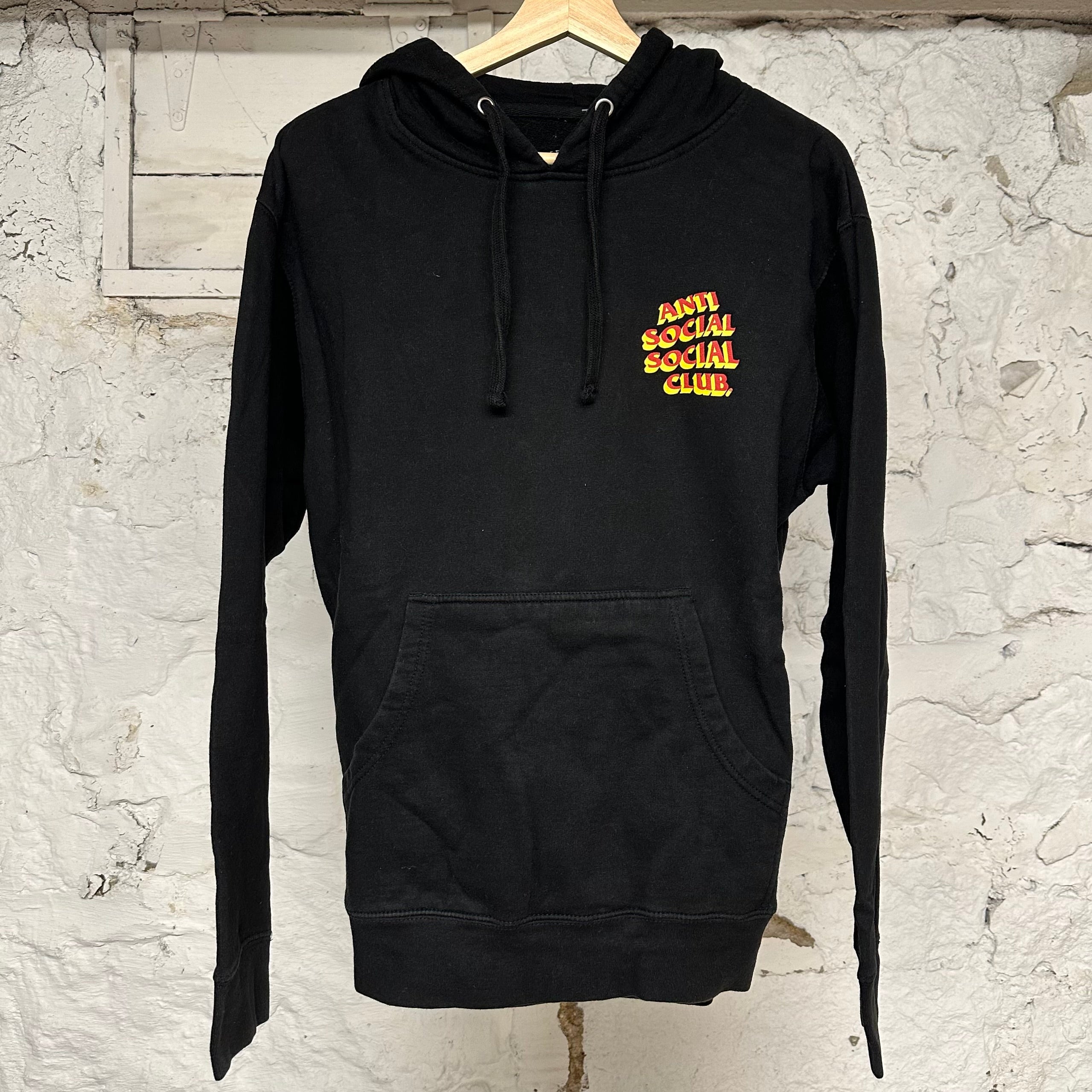 Anti Social Social Club Red Yellow Black Hoodie Sz M