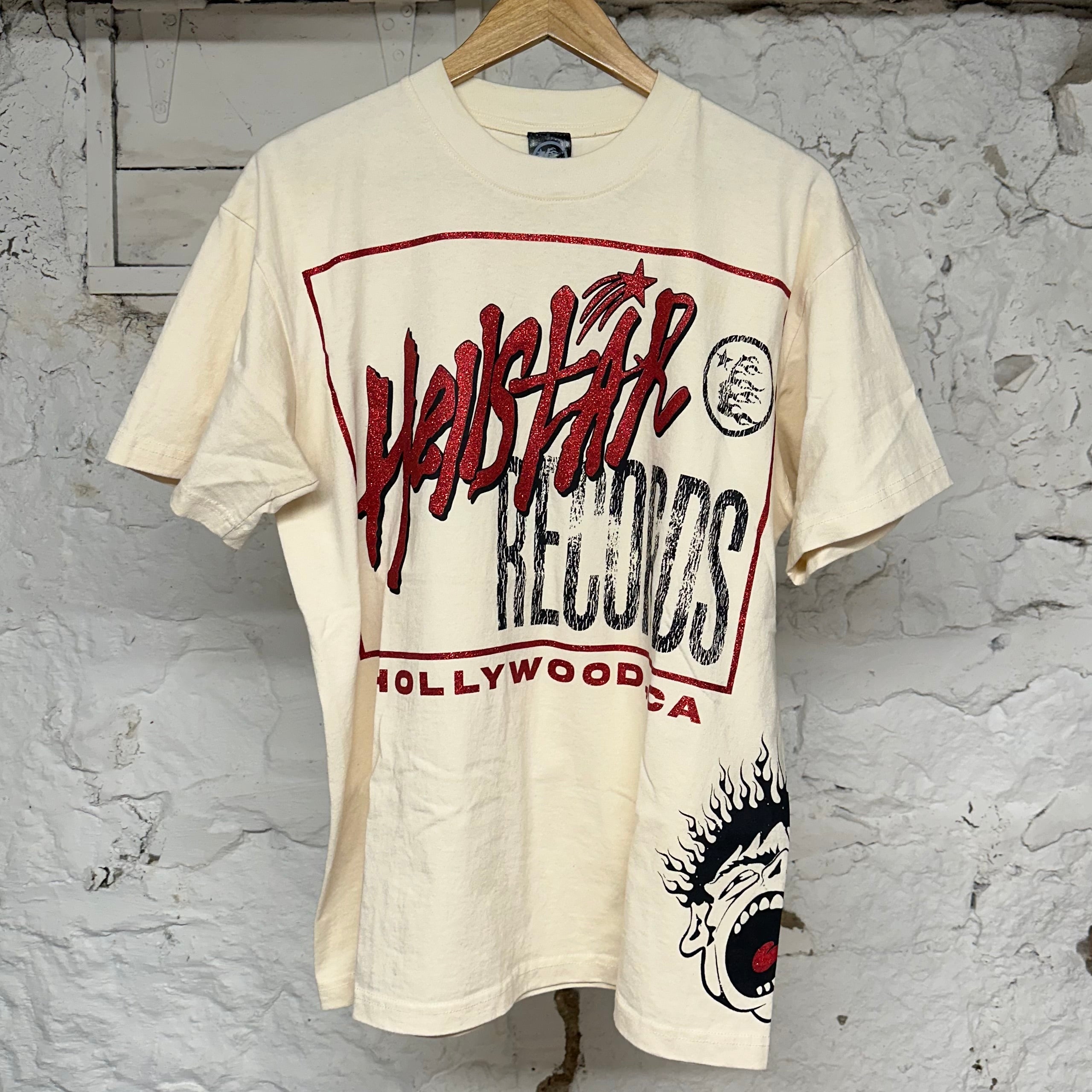 Hellstar Records Cream T-Shirt Sz M