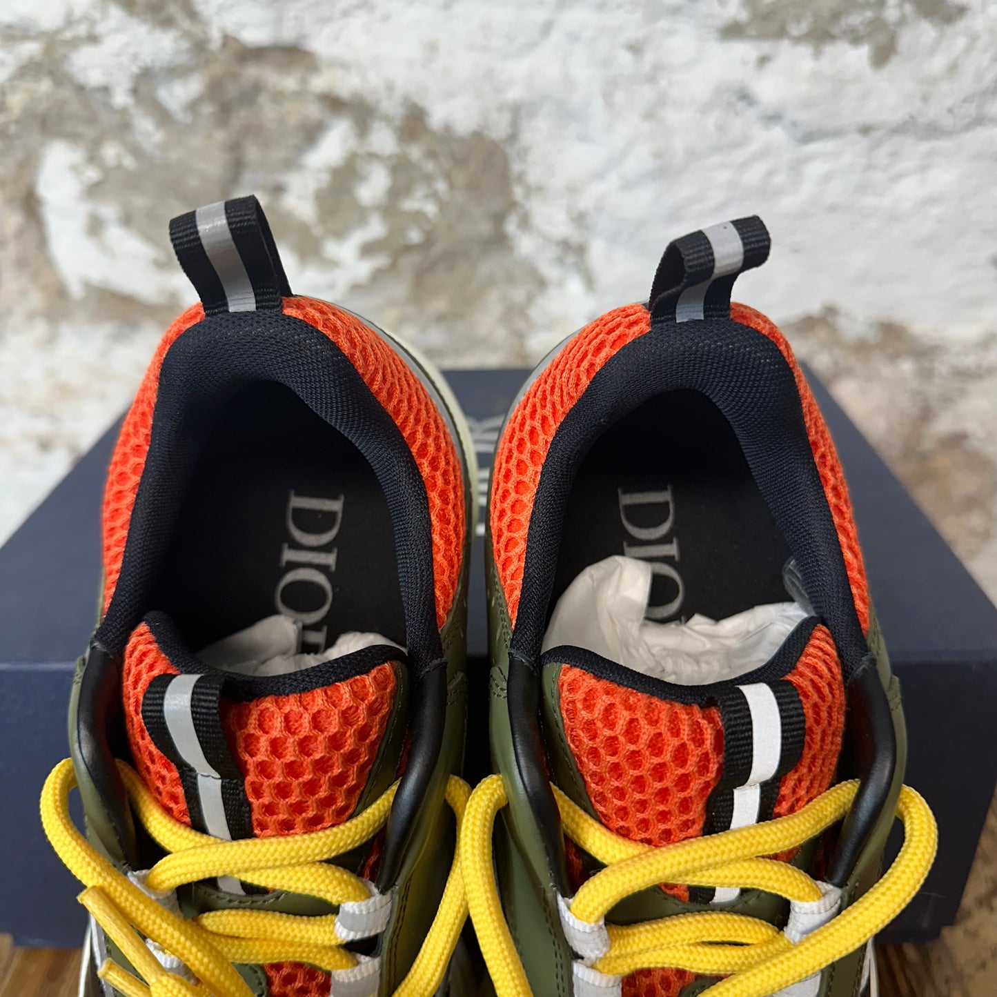 Dior B22 Orange Green White Sneaker Sz 7 (40)