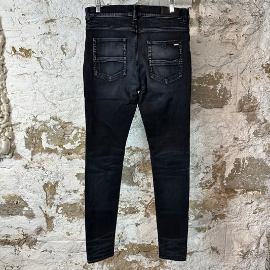 Amiri MX1 Green Suede Black Denim Jeans Sz 32