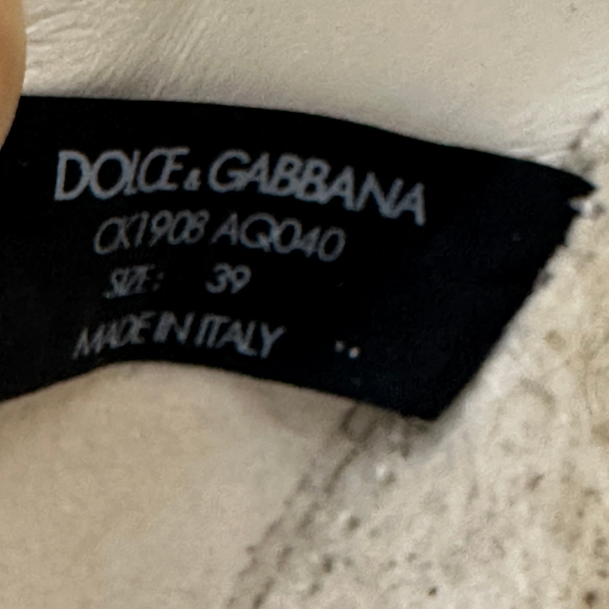 Dolce Gabbana White Cream Daymaster Sneaker Sz 6.5 (39)