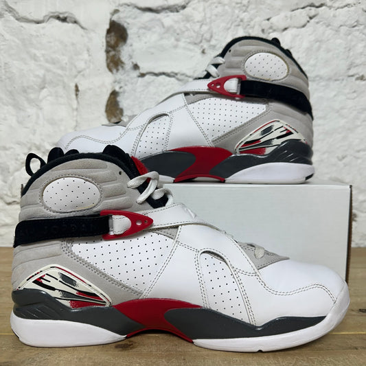 Air Jordan 8 White True Red Sz 9.5