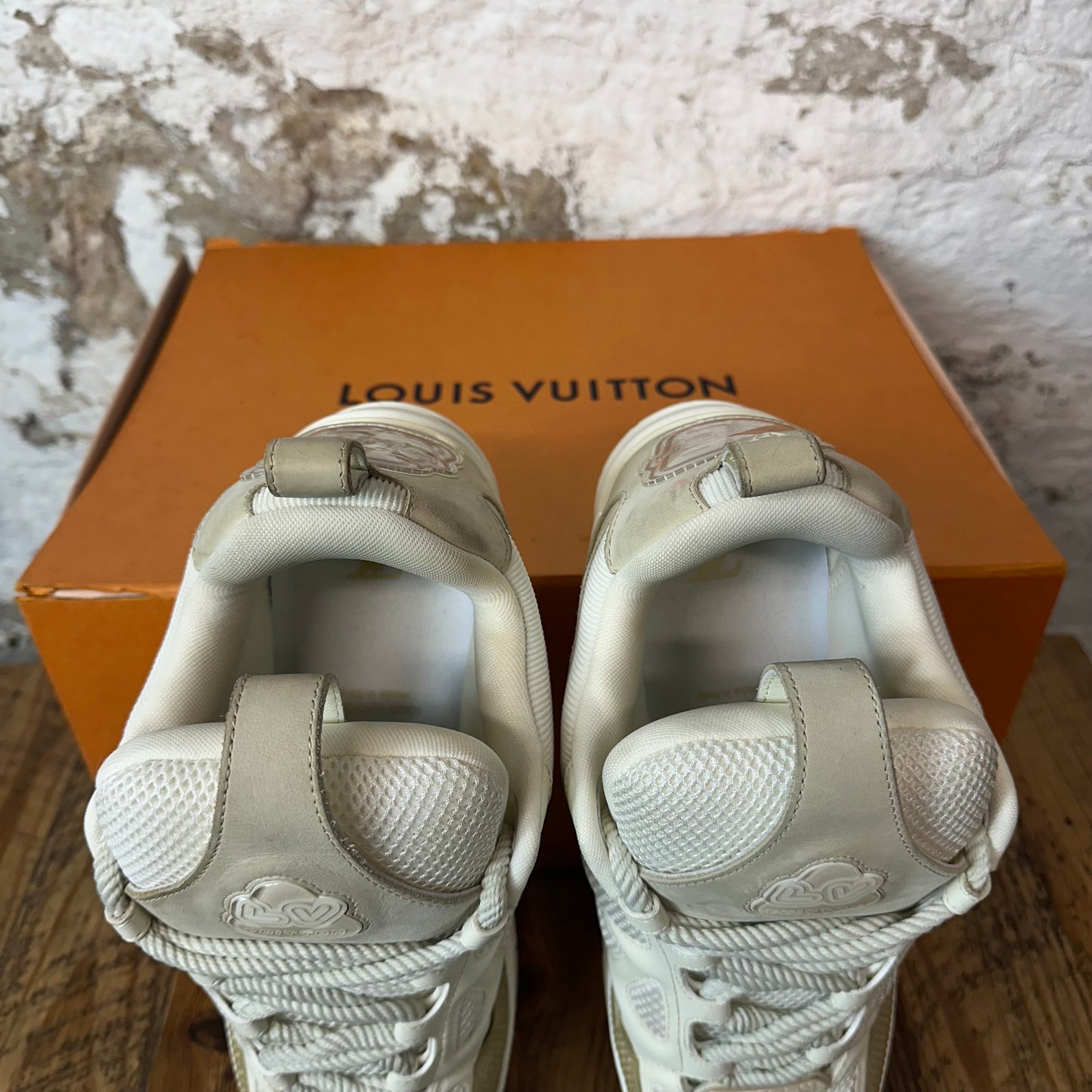 Louis Vuitton Beige Cream Skate Sneaker Sz 11.5(10LV)