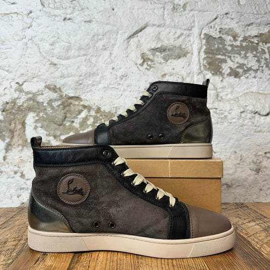 Christian Louboutin High Brown Suede Black Brown Sneaker Sz 10.5 (43.5)