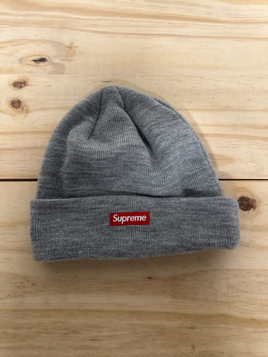 Supreme Grey Brown Spellout Beanie