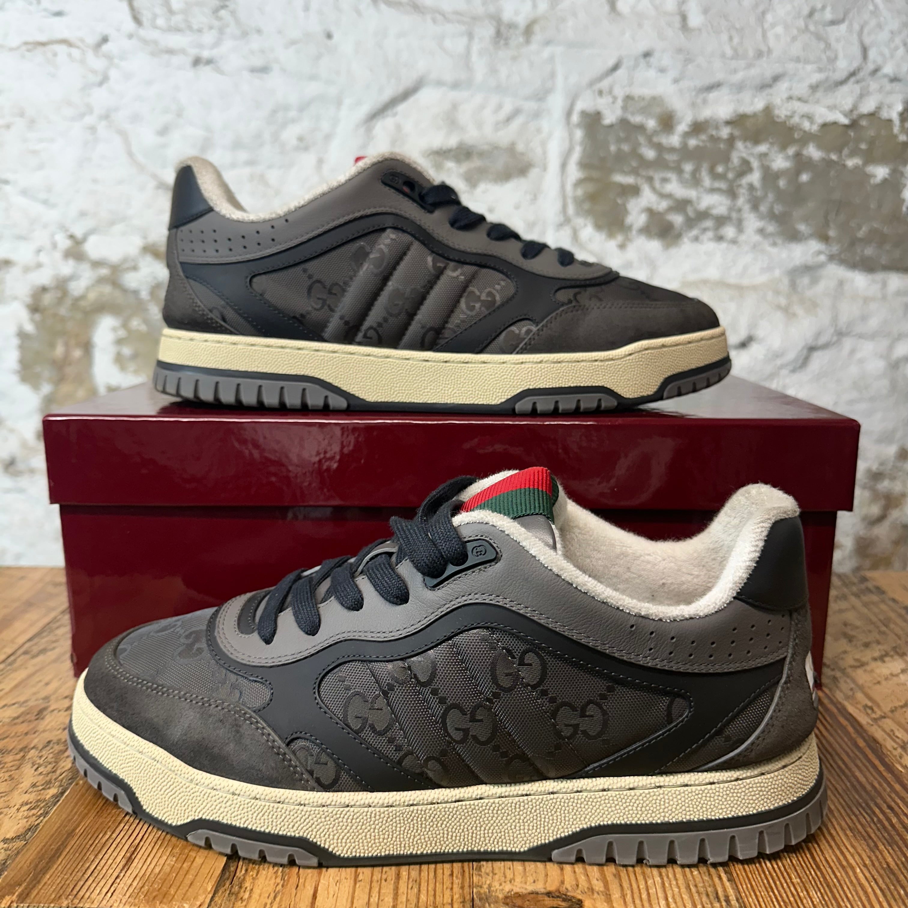 Gucci Grey GG Monogram Re-Web Sneaker Sz 8