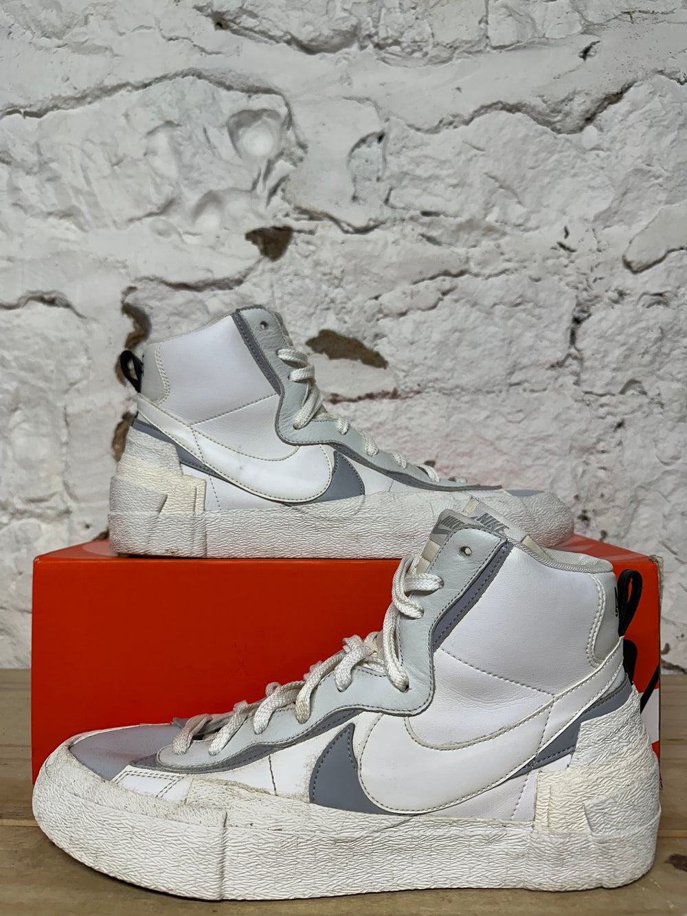 Nike Sacai Blazer White Grey Sz 14