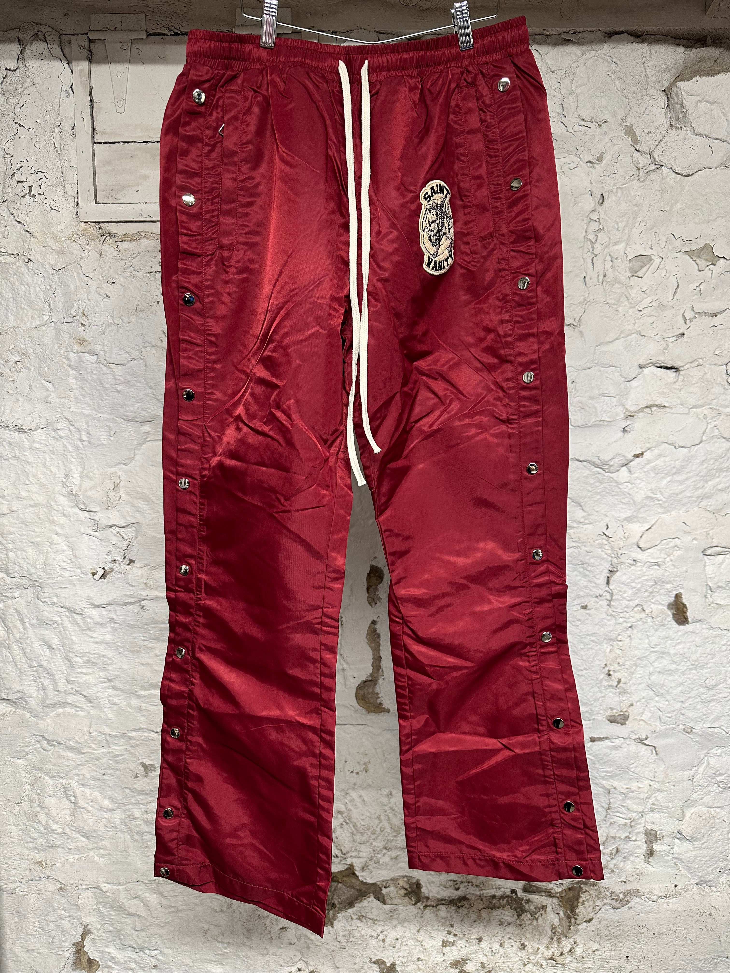 Saint Vanity Satin Red Pants Sz L