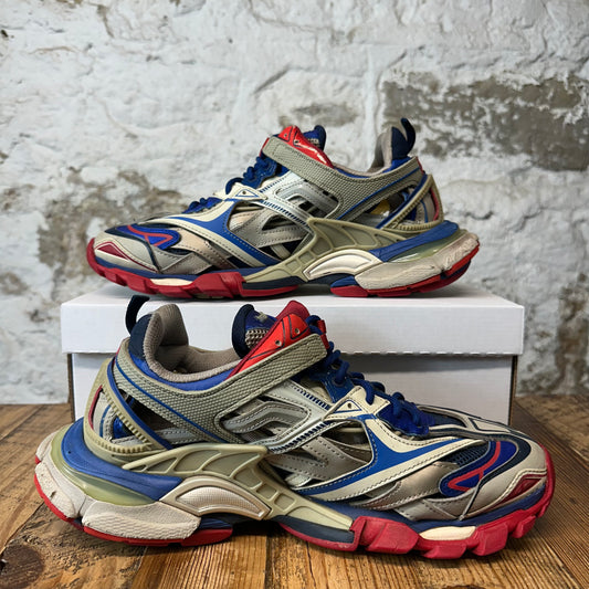 Balenciaga Track 2 Blue Grey Red Sneaker Sz 11 (44)