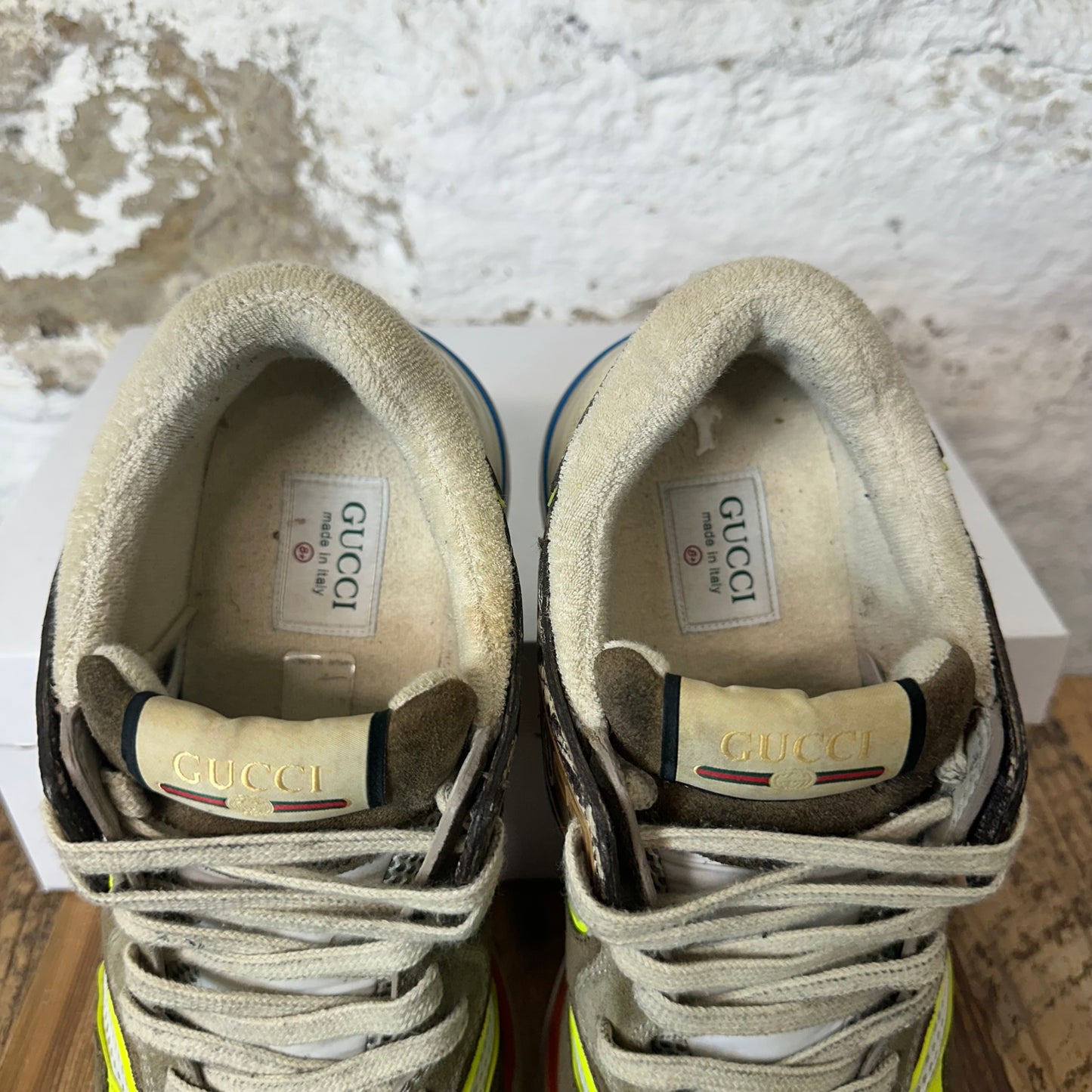 Gucci Ultrapace Brown Cream Sneaker Sz 8.5