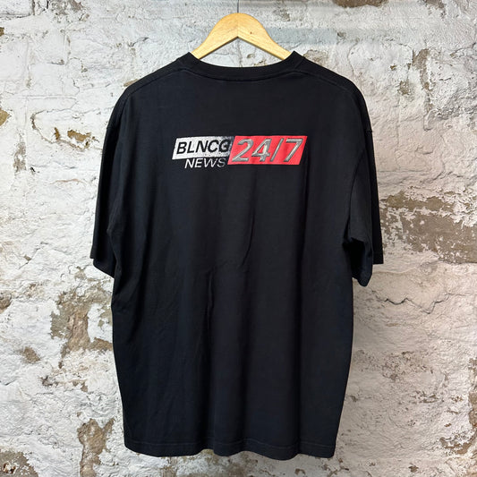 Balenciaga 24/7 New Black T-Shirt Sz S