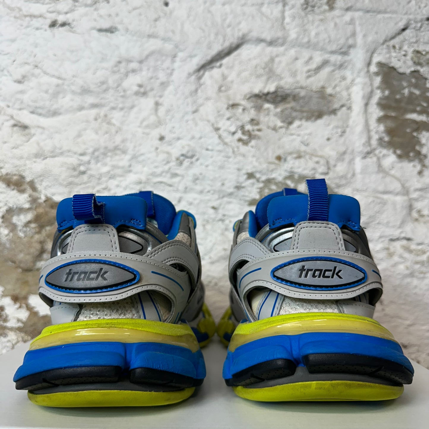 Balenciaga Track Runner Gray Blue Yellow Sneaker Sz 8 (41) No Box