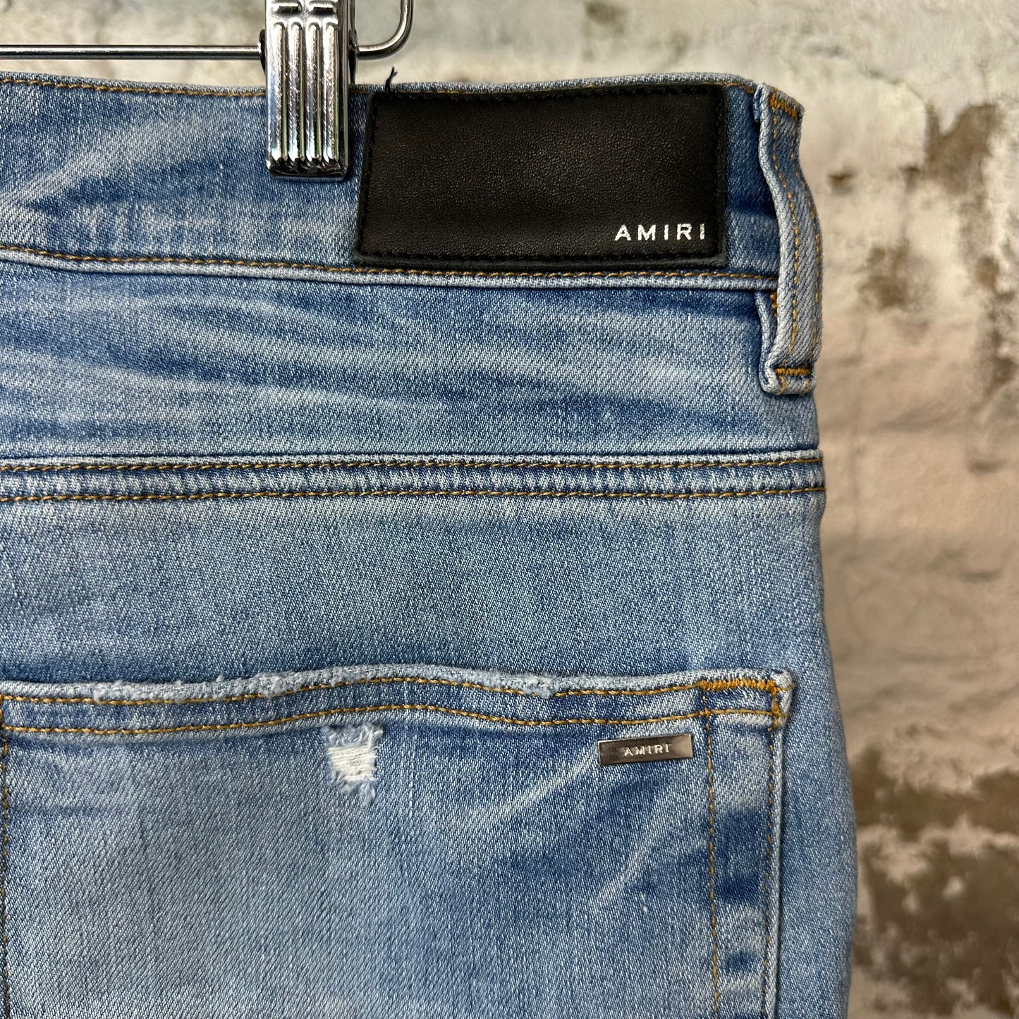 Amiri Plain Blue Denim Jeans Sz 36