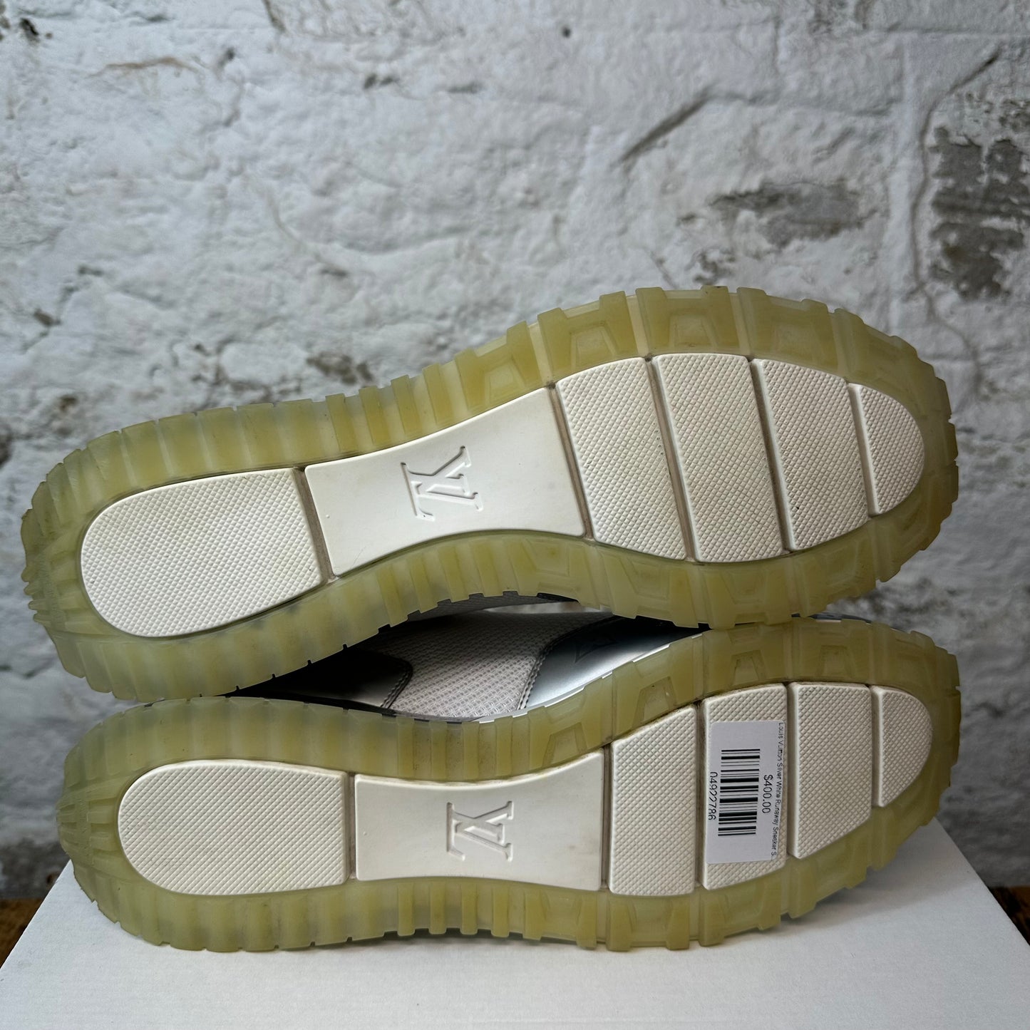 Louis Vuitton Silver White Runaway Sneaker Sz 11 (9.5LV) No Box