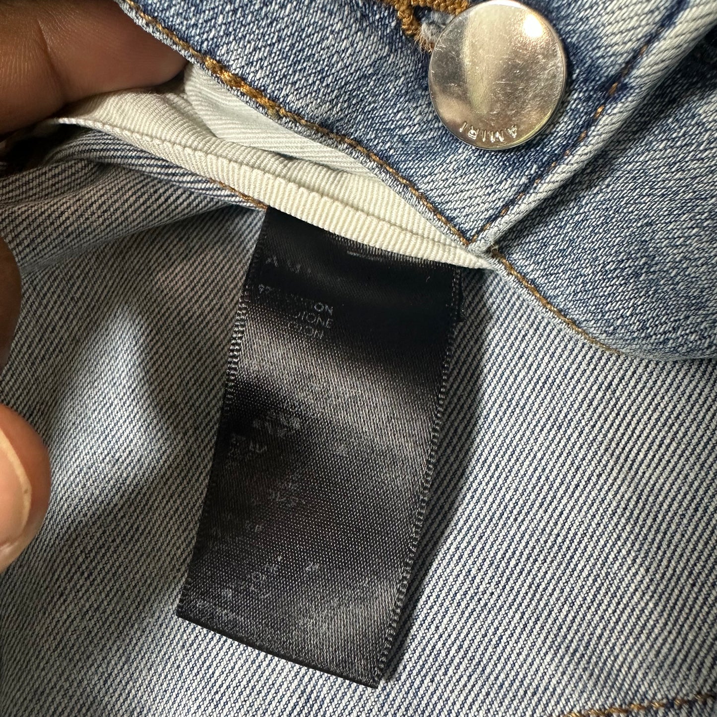 Amiri MX1 Black White Woven Blue Denim Jeans Sz 29
