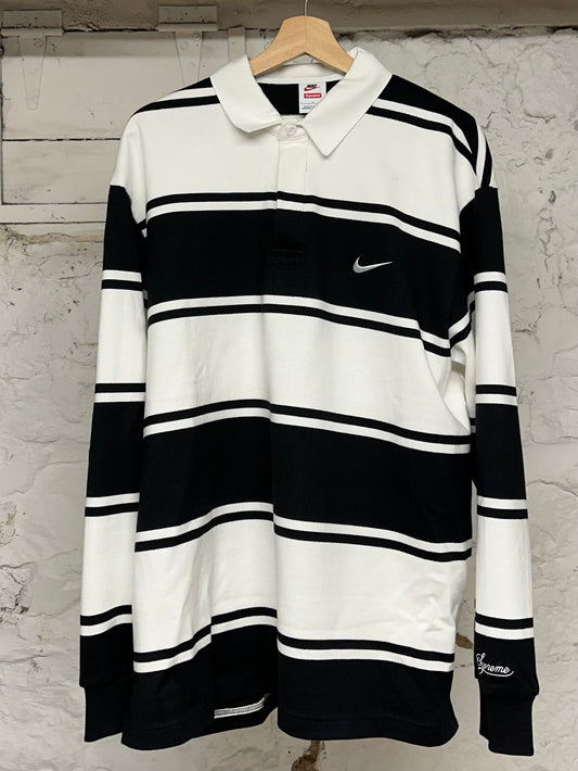 Supreme Nike Striped Rugby Sz L