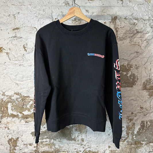 Chrome Hearts Matty Boy USA Scroll Black Crewneck Sz M