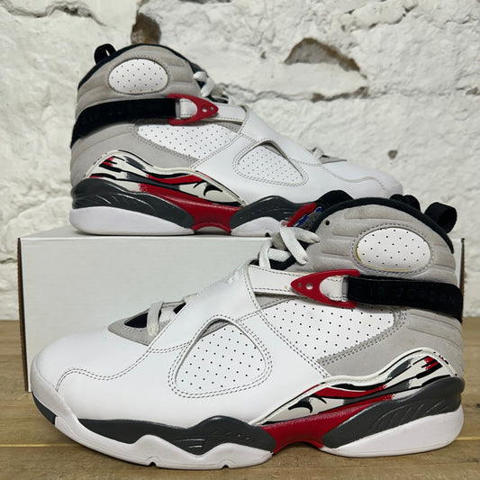 Air Jordan 8 White True Red Sz 9.5