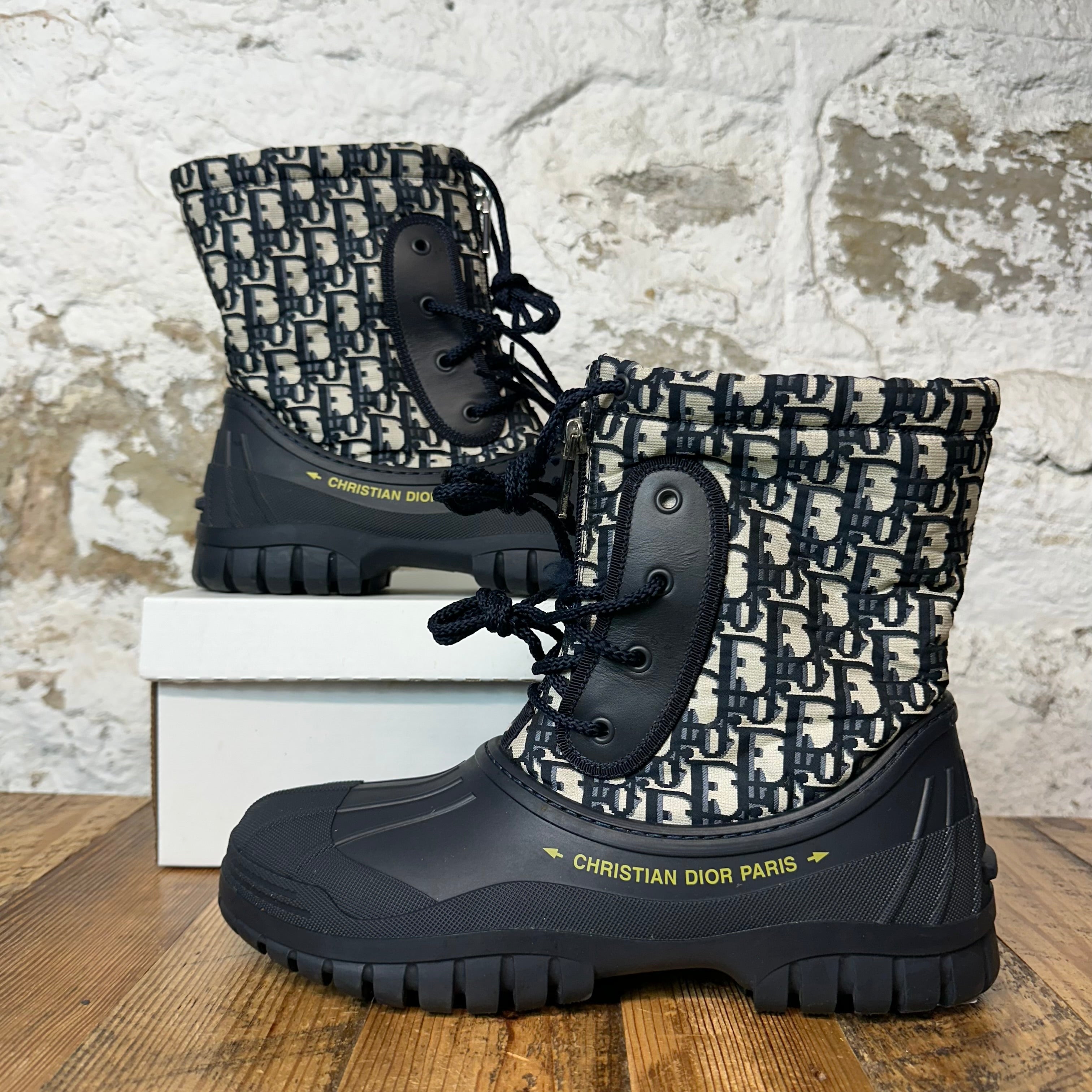Dior Oblique Jacquard Nylon Combat Boot Sz 7.5 (40.5) No Box