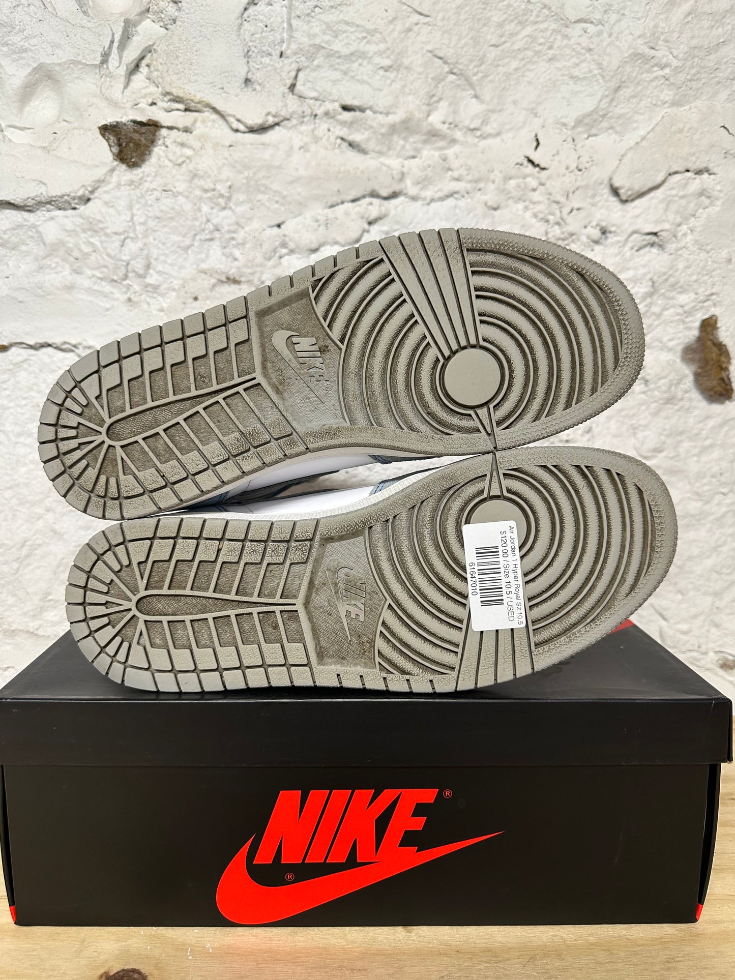 Air Jordan 1 High Hyper Royal Smoke Grey Sz 10.5