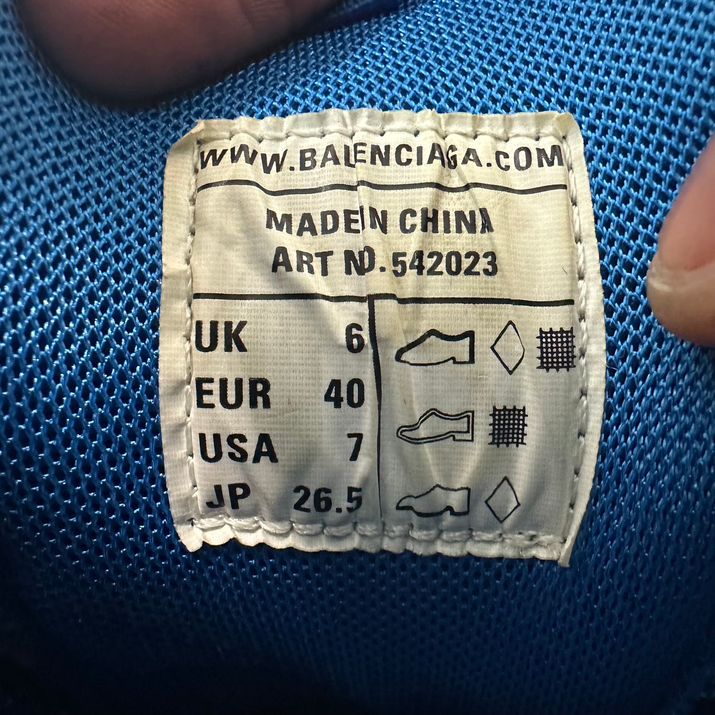 Balenciaga Track Runner Triple Blue Sneaker Sz 7 (40)