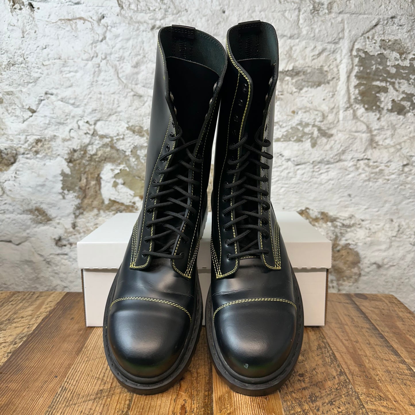 Balenciaga High Black Leather Amphibia Boot Sz 8 (41) No Box